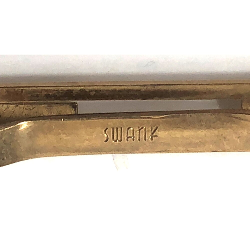 Vintage SWANK Sword Dagger Tie Clip Bar Gold Tone Mother of Pearl Handle Unique - Picture 8 of 9